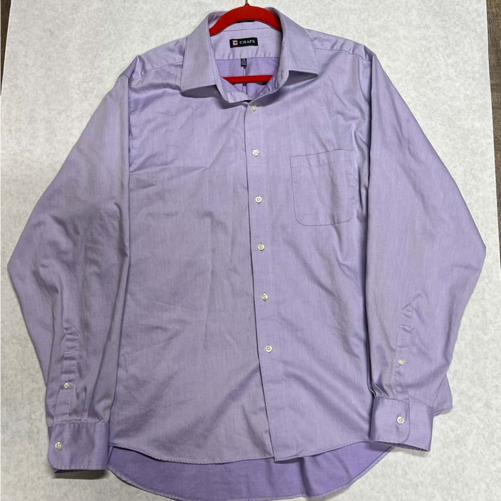 Chaps Dress Shirt Men's Easy Care Long Sleeve XL 17-17 1/2, 36/37